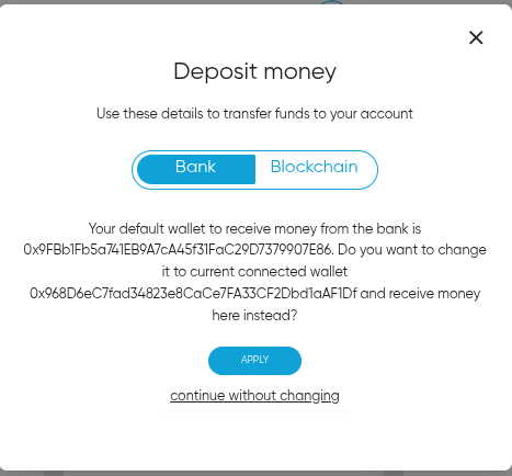 Add money, bank transfer instructions